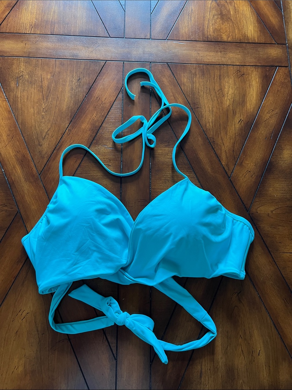 Carmen Marc Valvo Turquoise Swim Top